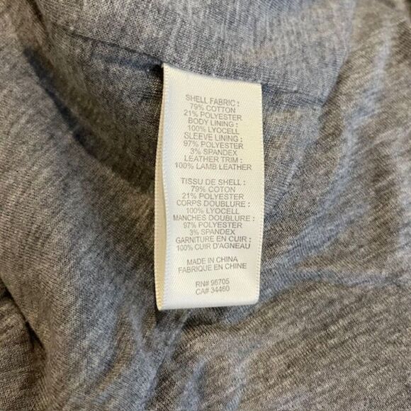 Rebecca Taylor Peplum Zip Blazer Cotton Blend Lamb Leather Trim Black Size 2 - Picture 5 of 11